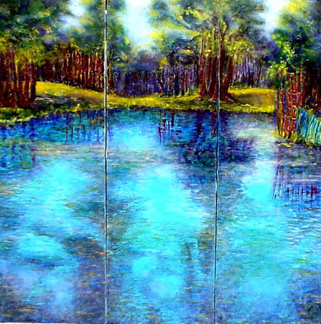 Paravent - Hommage à Monet Etang des nymphes II